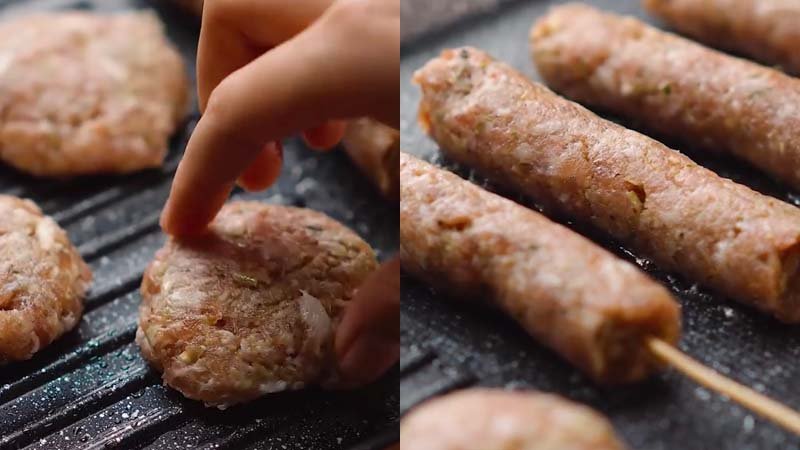 Nướng thịt để làm bánh mì thịt nướng