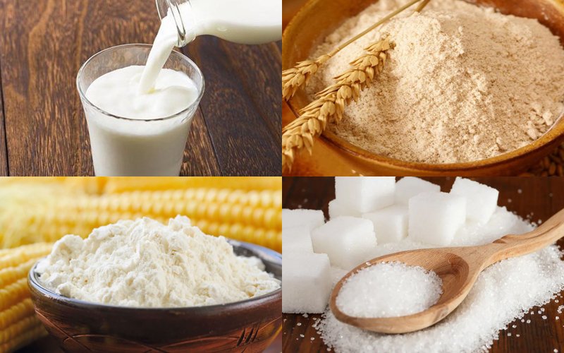 Nguyên liệu làm bánh sữa tươi chiên giòn