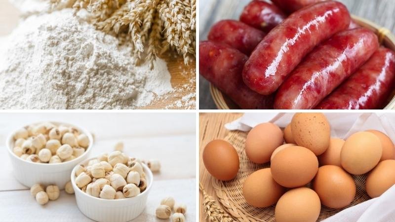 Nguyên liệu làm bánh Trung thu nhân thập cẩm truyền thống
