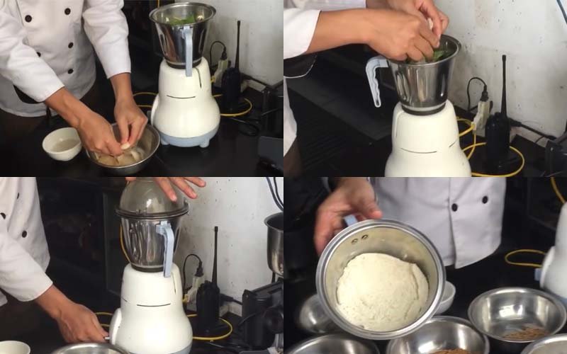 Xay các nguyên liệu Xay các nguyên liệu
