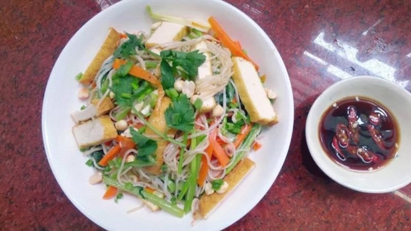 Cách làm bún trộn chay Cách làm bún trộn chay