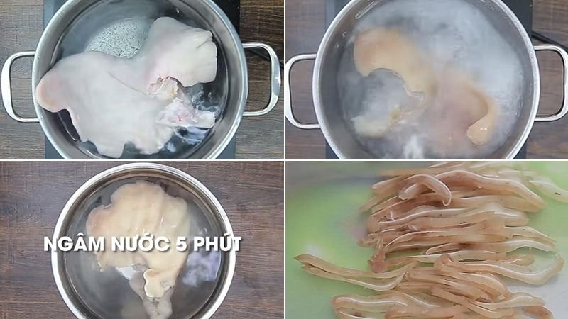 Luộc tai heo Luộc tai heo