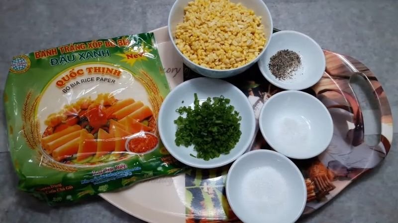 Nguyên liệu chế biến món chả giò nhân đậu xanh