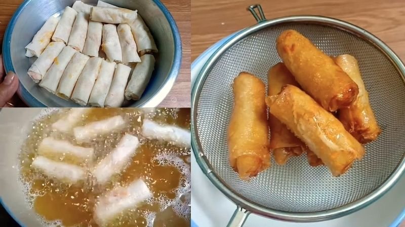 Chiên chả giò
