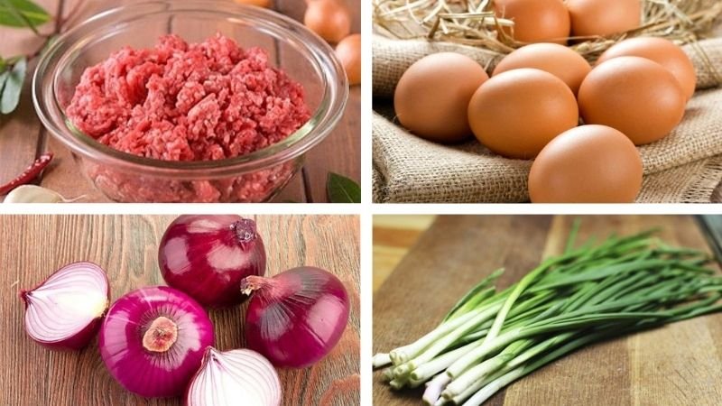 Chuẩn bị nguyên liệu cho món chả trứng chiên