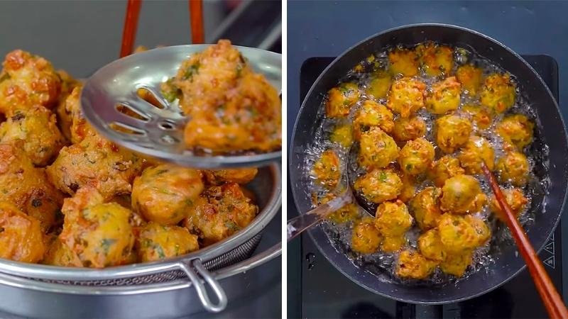 Làm chả trứng chiên