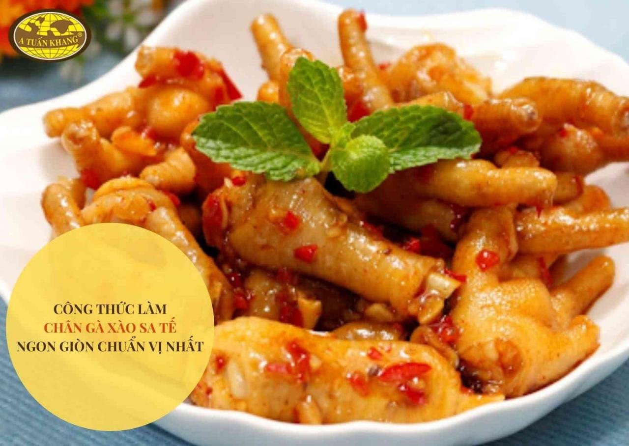 cách làm chân gà xào sate