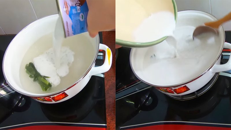 Nấu nước cốt dừa