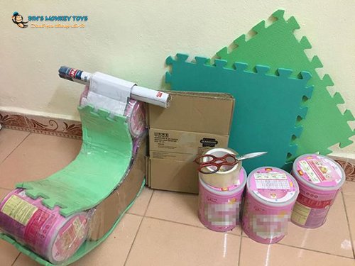 Cách làm đồ chơi từ vỏ hộp sữa bột 17