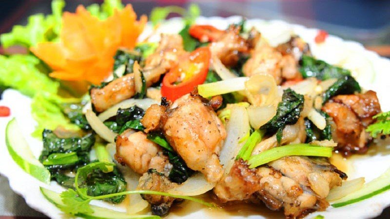 Ếch xào lá lốt chuẩn vị đặc sản xứ Thanh