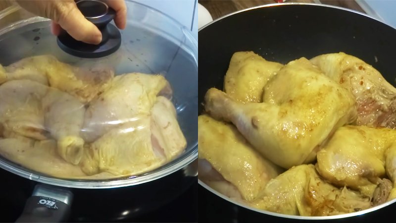 Làm chín thịt gà để làm gà chiên kiểu KFC