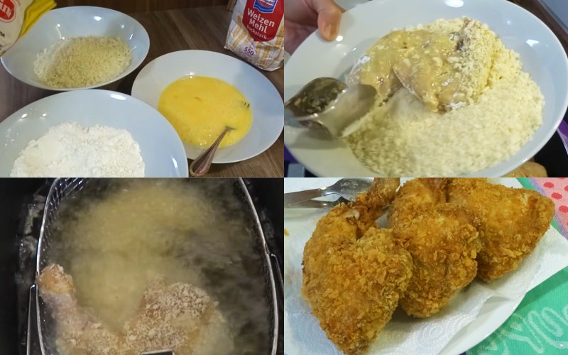 Chiên món gà kiểu KFC