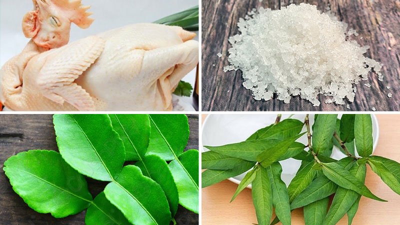 Chuẩn bị nguyên liệu làm gà hấp muối Chuẩn bị nguyên liệu làm gà hấp muối
