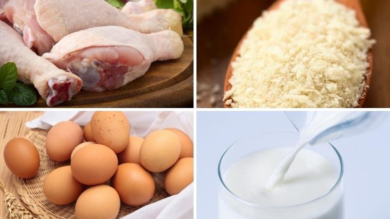 Nguyên liệu làm gà rán KFC bằng nồi chiên không dầu