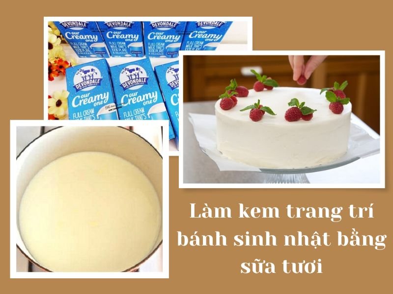 làm kem bánh sinh nhật bằng sữa tươi