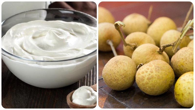 Nguyên liệu làm món kem nhãn