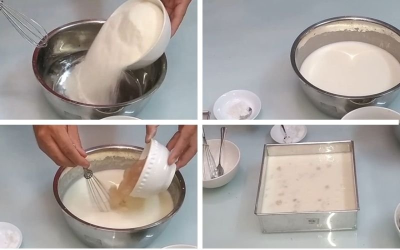 Trộn hỗn hợp bột