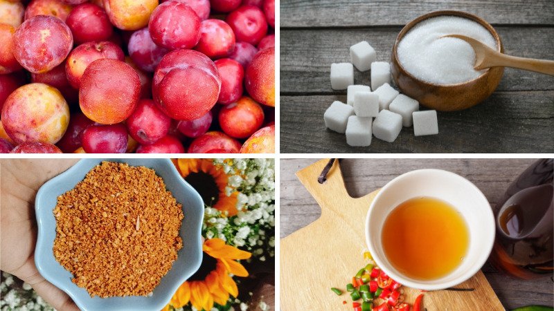 Nguyên liệu làm mận Hà Nội lắc