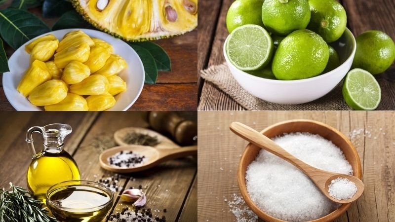 Nguyên liệu để làm mít sấy bằng lò nướng.