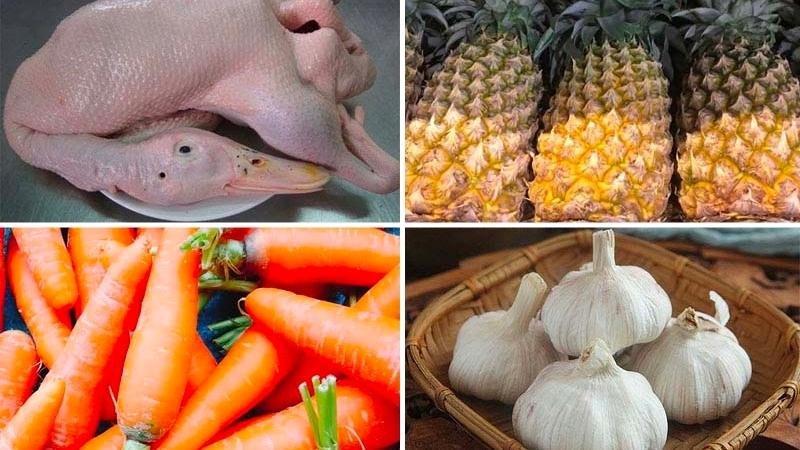 Nguyên liệu làm lẩu vịt chua cay Nguyên liệu làm lẩu vịt chua cay