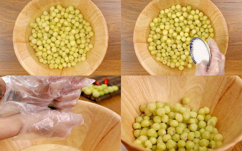 Sơ chế chùm ruột