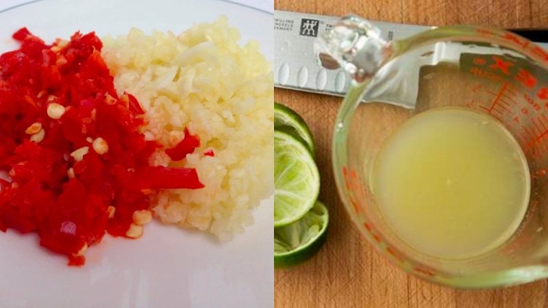 Sơ chế nguyên liệu làm nước mắm tỏi ớt