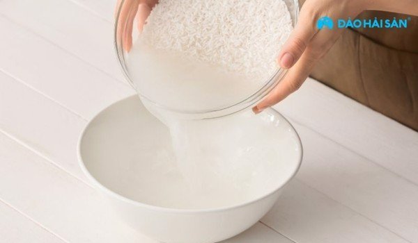 Ngâm ốc hương vào nước vo gạo từ 3-4 tiếng sẽ giúp loại bỏ bụi bẩn trong ốc hiệu quả