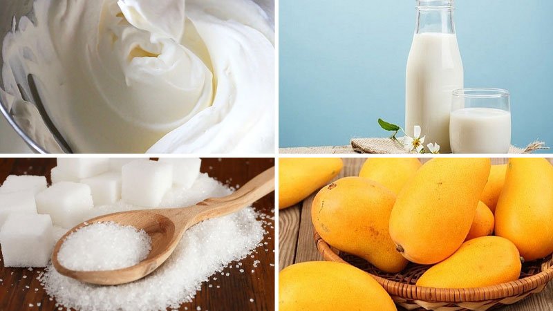 Nguyên liệu làm panna cotta xoài