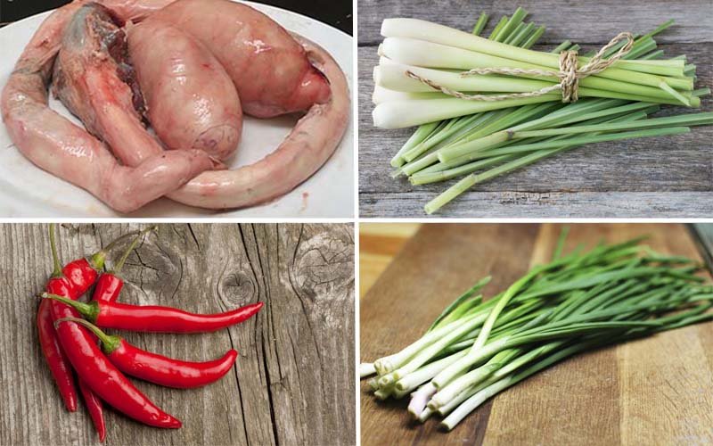 Nguyên liệu làm pín bò xào sả ớt