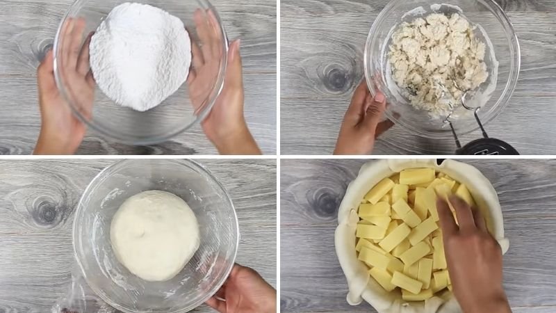 Làm phần đế và phủ phô mai Làm phần đế và phủ phô mai