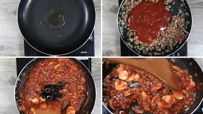 Làm nhân nhồi pizza phô mai Làm nhân nhồi pizza phô mai