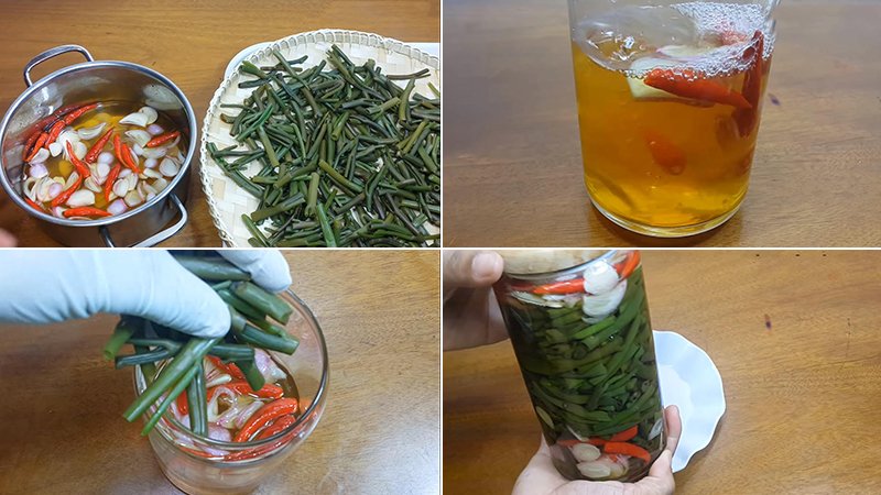 Bước 3: Ngâm rau muống chua ngọt