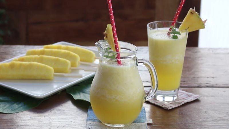Sinh tố dứa ngon ngất ngây, uống là lên mây