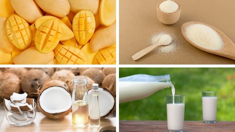 Nguyên liệu làm thạch xoài Nguyên liệu làm thạch xoài