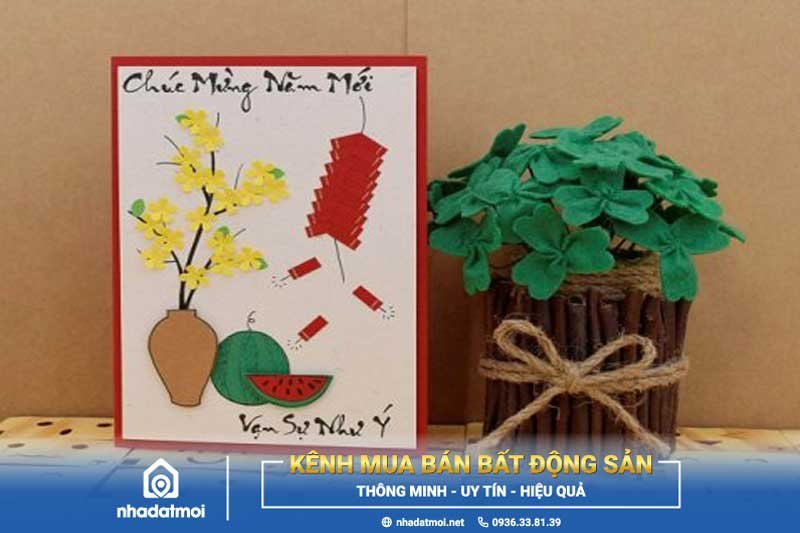 Chiếc thiệp xinh xắn đã hoàn thành