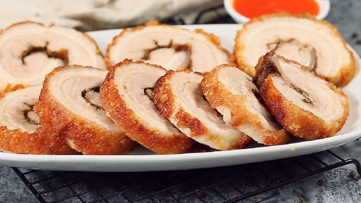 cách làm thịt ba chỉ cuộn hấp