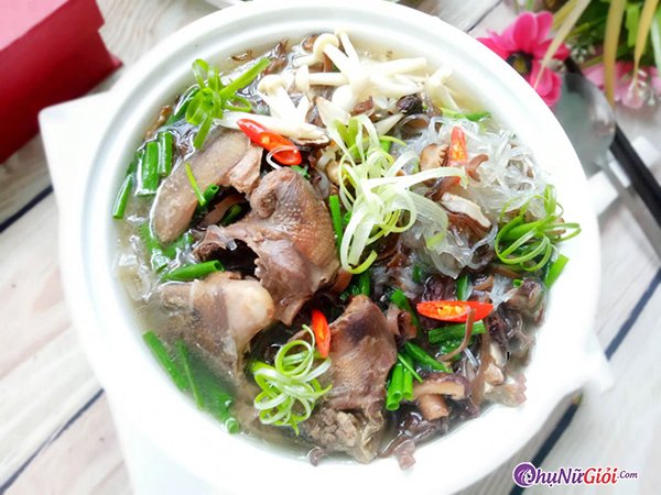 cách làm thịt chim bồ câu nấu miến