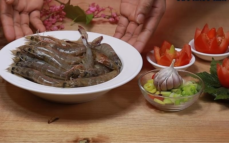  Nguyên liệu làm tôm rim mặn ngọt