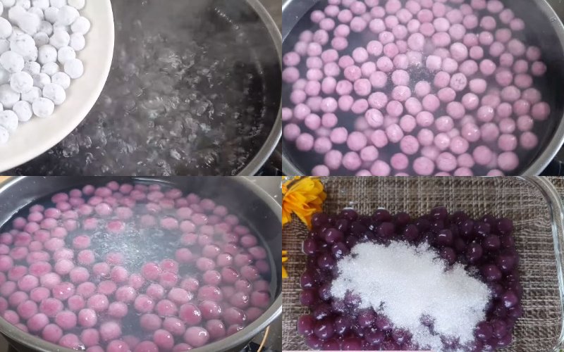 Luộc và ướp đường trân châu