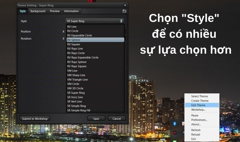 Phần mềm X Music Visualizer làm video sóng nhạc có nhiều lựa chọn style cho bạn