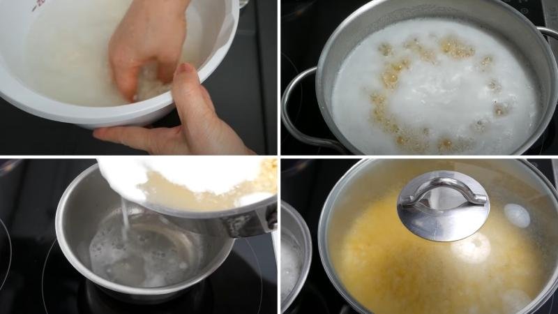 Sơ chế đậu xanh và gạo nếp Sơ chế đậu xanh và gạo nếp