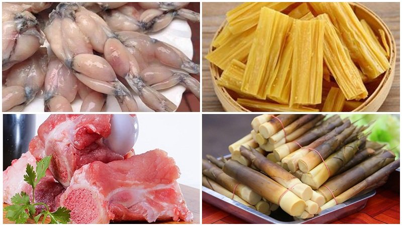 Nguyên liệu làm món lẩu ếch măng cay