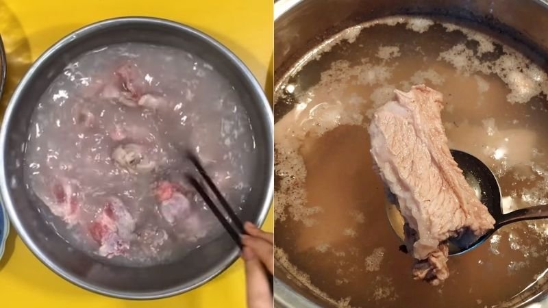 Nước hầm xương heo. Nước hầm xương heo.