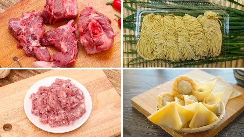 Nguyên liệu làm mì hoành thánh xương heo Nguyên liệu làm mì hoành thánh xương heo