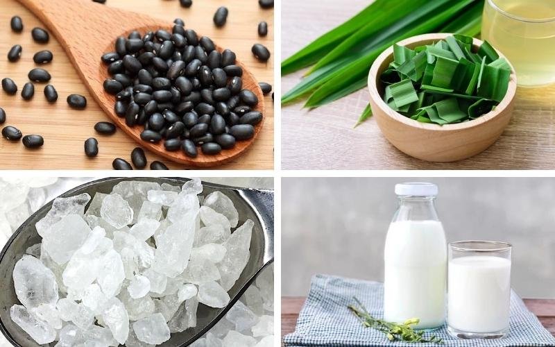 Nguyên liệu nấu sữa đậu đen lá dứa Nguyên liệu nấu sữa đậu đen lá dứa