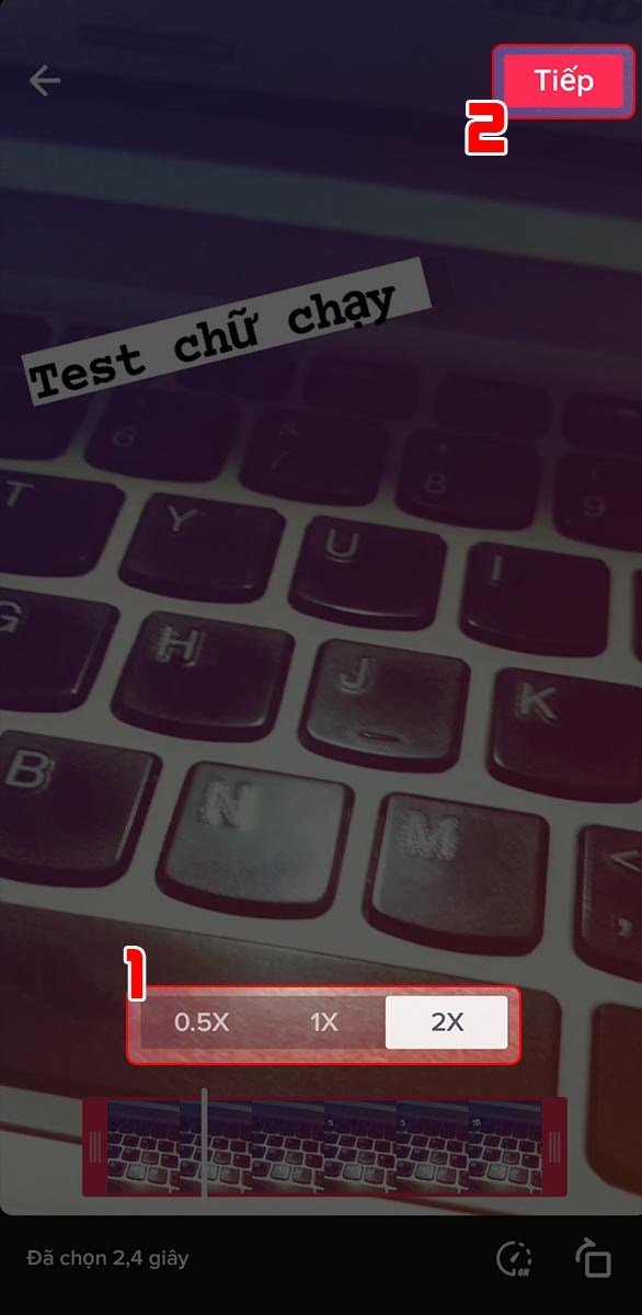 Chọn tốc độ chữ chạy