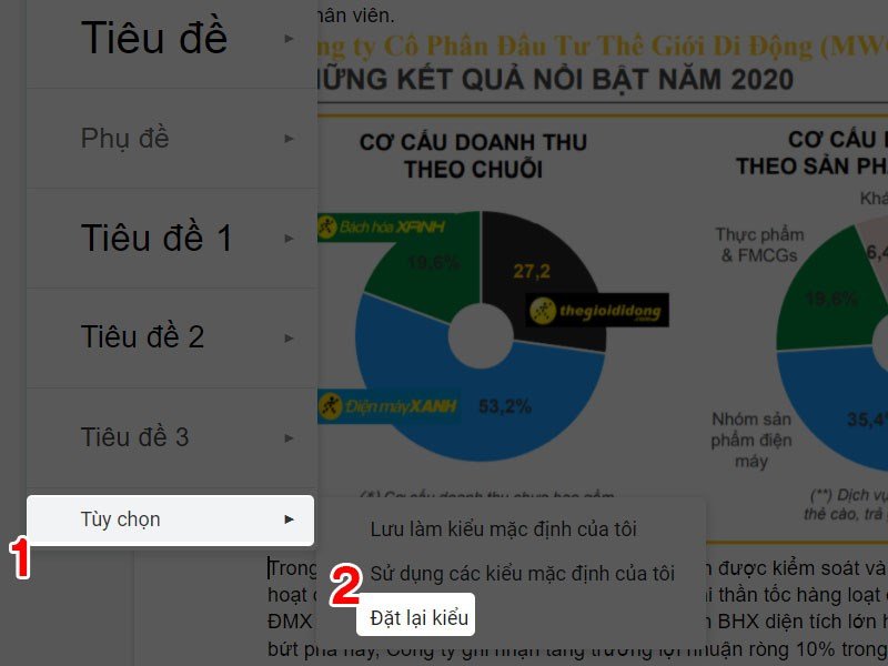Đặt lại kiểu tiêu đề Đặt lại kiểu tiêu đề