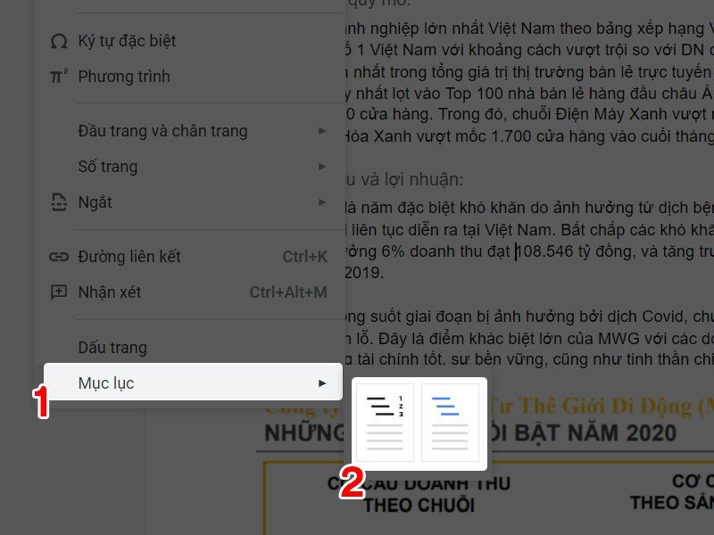 Chọn mục lục Chọn mục lục