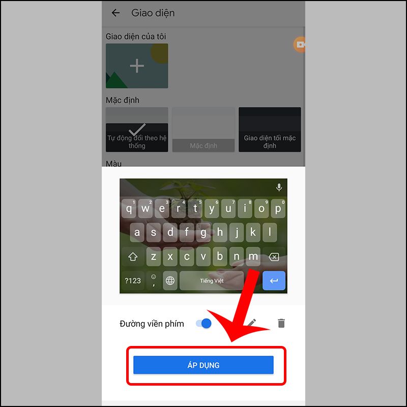 Cách chèn hình ảnh vào bàn phím android Điều chỉnh Kích thước và nhấn Tiếp theo > Điều chỉnh Độ sáng > Nhấn Xong” class=”lazy-load” src=”https://hemradio.com/wp-content/uploads/2022/10/vd1-800×612-2.jpg” title=”Cách chèn hình ảnh vào bàn phím android”/><br />
Điều chỉnh Kích thước và nhấn Tiếp theo > Điều chỉnh Độ sáng > Nhấn Xong<br />
<strong>Bước 5</strong>: Cuối cùng nhấn <strong>ÁP DỤNG</strong> để hoàn tất.</p>
<p><img loading=