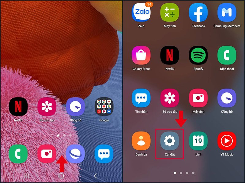 Bạn có thể mở Cài đặt trong giao diện của các ứng dụng